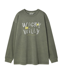 Wacky WiLLy（ワッキーウィリー）の「ダインググラフィックロングスリーブオリーブグリーン（Tシャツ/カットソー）」