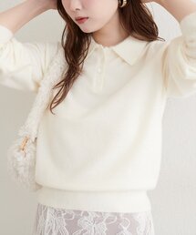 【WEB限定】ふわシャギー衿付きニット