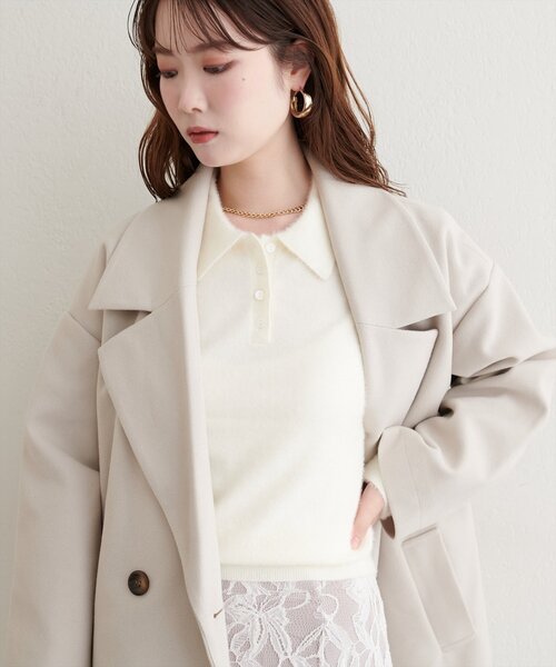 natural couture(ナチュラルクチュール)の「【WEB限定】ふわシャギー衿付きニット(ニット/セーター・レディース・イエロー/ラベンダー/オフホワイト/ピンク系その他/サックスブルー・FREE)」の9枚目の写真