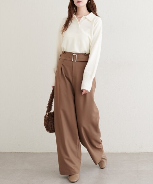 natural couture(ナチュラルクチュール)の「【WEB限定】ふわシャギー衿付きニット(ニット/セーター・レディース・イエロー/ラベンダー/オフホワイト/ピンク系その他/サックスブルー・FREE)」の13枚目の写真