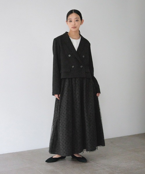 LOWRYS FARM（ローリーズファーム）の「ｄａｙｍｅショートジャケット 628093（テーラードジャケット・レディース・ブラック/ネイビー・MEDIUM/LARGE）」の3枚目の写真