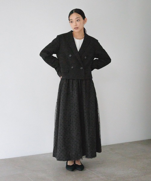 LOWRYS FARM（ローリーズファーム）の「ｄａｙｍｅショートジャケット 628093（テーラードジャケット・レディース・ブラック/ネイビー・MEDIUM/LARGE）」の4枚目の写真