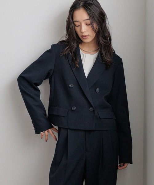 LOWRYS FARM（ローリーズファーム）の「ｄａｙｍｅショートジャケット 628093（テーラードジャケット・レディース・ブラック/ネイビー・MEDIUM/LARGE）」の13枚目の写真