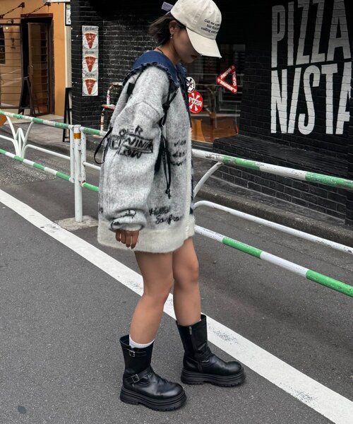 HELLO.SANFRANCISCO(ハローサンフランシスコ)の「★【HELLO.SANFRANCISCO/ハローサンフランシスコ】ジャガードッドッキングハート釦カーデ(カーディガン/ボレロ・レディース・ピンク/パープル/オフホワイト・ONE SIZE)」の13枚目の写真