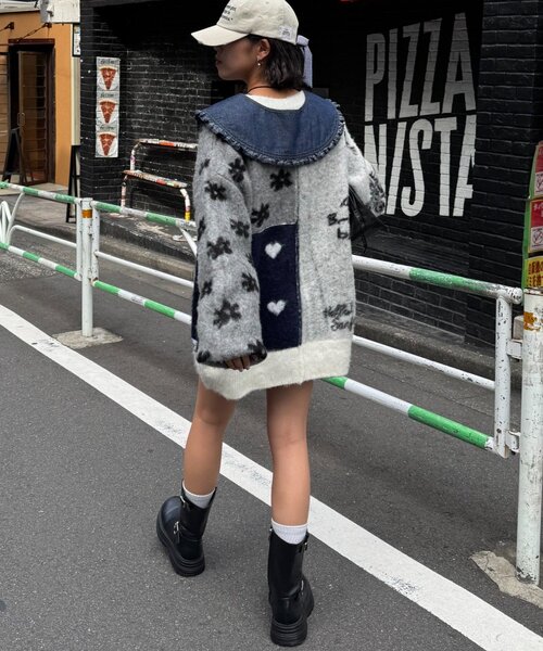 HELLO.SANFRANCISCO(ハローサンフランシスコ)の「★【HELLO.SANFRANCISCO/ハローサンフランシスコ】ジャガードッドッキングハート釦カーデ(カーディガン/ボレロ・レディース・ピンク/パープル/オフホワイト・ONE SIZE)」の14枚目の写真