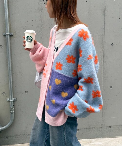 HELLO.SANFRANCISCO(ハローサンフランシスコ)の「★【HELLO.SANFRANCISCO/ハローサンフランシスコ】ジャガードッドッキングハート釦カーデ(カーディガン/ボレロ・レディース・ピンク/パープル/オフホワイト・ONE SIZE)」の20枚目の写真