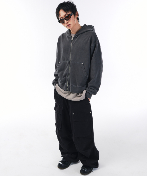 SCALLYWAG（スカリーワグ）の「ウォッシュドパティグフロントカーゴパンツ[ブラック]（その他パンツ・レディース・その他・MEDIUM/SMALL/LARGE/X-LARGE）」の2枚目の写真