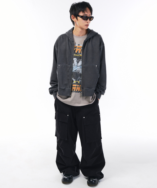 SCALLYWAG（スカリーワグ）の「ウォッシュドパティグフロントカーゴパンツ[ブラック]（その他パンツ・レディース・その他・MEDIUM/SMALL/LARGE/X-LARGE）」の4枚目の写真