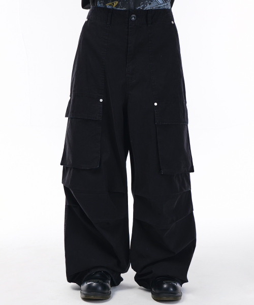 SCALLYWAG（スカリーワグ）の「ウォッシュドパティグフロントカーゴパンツ[ブラック]（その他パンツ・レディース・その他・MEDIUM/SMALL/LARGE/X-LARGE）」の5枚目の写真