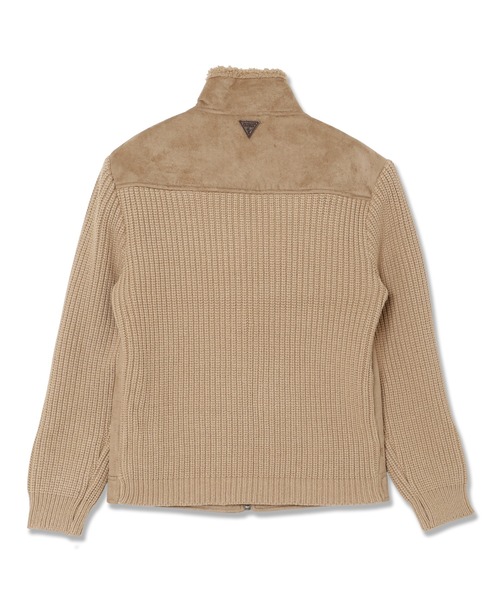 Guess(ゲス)の「Long Sleeves Mn Suede Mix River Jacket ブルゾン(ブルゾン・メンズ・ベージュ・MEDIUM/SMALL/LARGE/X-LARGE)」の2枚目の写真