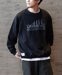 ZIP FIVE（ジップファイブ）の「ドローコード内蔵 裏起毛ヒューマンプリント クルースウェット（スウェット）」