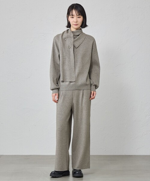 CAST:（キャストコロン）の「【セットアップ対応】マフラードッキングニット（ニット/セーター・レディース・ピンク系その他2/ネイビー/オフホワイト/グレー・M）」の6枚目の写真