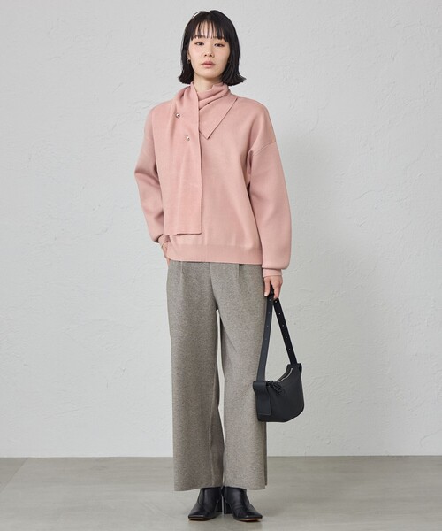 CAST:（キャストコロン）の「【セットアップ対応】マフラードッキングニット（ニット/セーター・レディース・ピンク系その他2/ネイビー/オフホワイト/グレー・M）」の7枚目の写真