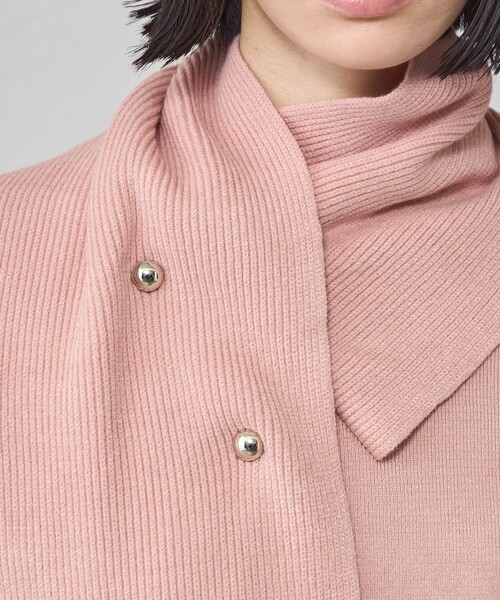 CAST:（キャストコロン）の「【セットアップ対応】マフラードッキングニット（ニット/セーター・レディース・ピンク系その他2/ネイビー/オフホワイト/グレー・M）」の12枚目の写真