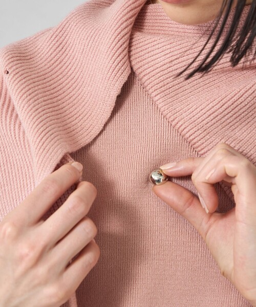 CAST:（キャストコロン）の「【セットアップ対応】マフラードッキングニット（ニット/セーター・レディース・ピンク系その他2/ネイビー/オフホワイト/グレー・M）」の13枚目の写真