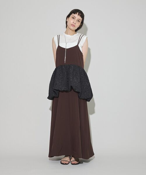 GARAGE OF GOOD CLOTHING（ガレージオブグッドクロージング）の「バルーンレイヤードワンピース（ワンピース・レディース・ブラック/ブラウン・FREE）」の3枚目の写真
