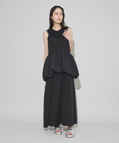 GARAGE OF GOOD CLOTHING（ガレージオブグッドクロージング）の「バルーンレイヤードワンピース（ワンピース・レディース・ブラック/ブラウン・FREE）」の9枚目の写真