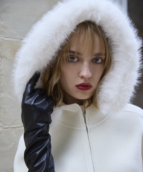 セール】ファーポケットスカラップマントコート（その他アウター