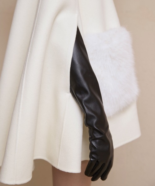 セール】ファーポケットスカラップマントコート（その他アウター