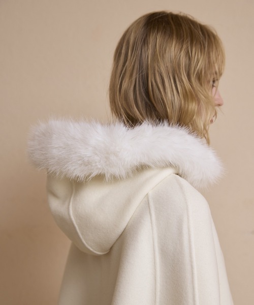 セール】ファーポケットスカラップマントコート（その他アウター