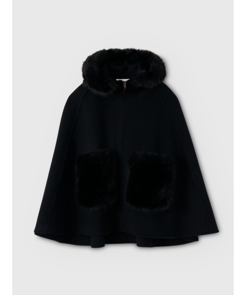 セール】ファーポケットスカラップマントコート（その他アウター