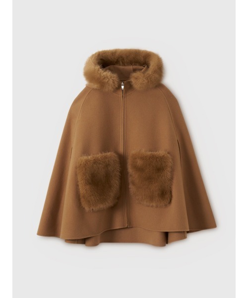 セール】ファーポケットスカラップマントコート（その他アウター