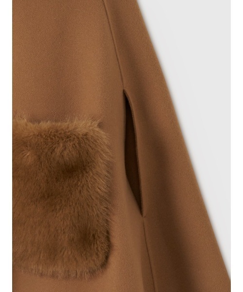 セール】ファーポケットスカラップマントコート（その他アウター