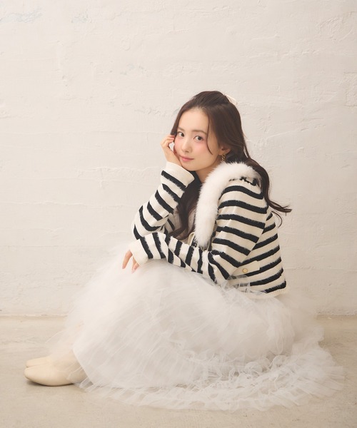 Seemi. byNICECLAUP（ シーミーバイナイスクラップ）の「【Seemi.】チュールロングスカート（スカート・レディース・ベージュ/オフホワイト・FREE）」の9枚目の写真