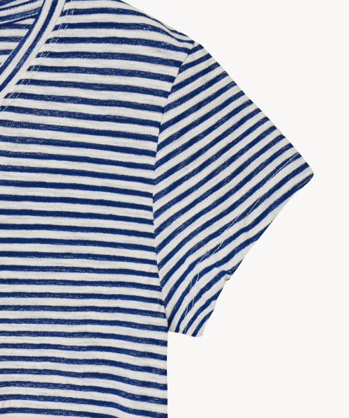 LADY VOLUME(レディーボリューム)の「ソフトストライプTシャツ(ネイビー)(Tシャツ/カットソー・レディース・その他・SMALL/MEDIUM)」の3枚目の写真