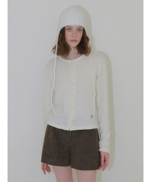ETMON(エトモン)の「Ribbed Round Cardigan, Cream(カーディガン/ボレロ・レディース・その他・F)」の1枚目の写真