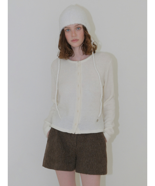 ETMON(エトモン)の「Ribbed Round Cardigan, Cream(カーディガン/ボレロ・レディース・その他・F)」の2枚目の写真