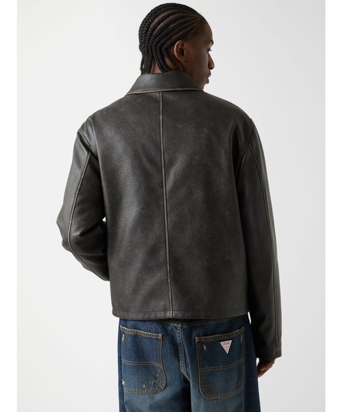 Guess（ゲス）の「GUESS Originals Pu Leather Jacket アウター ブルゾン（ブルゾン・メンズ・ブラック・MEDIUM/LARGE/X-LARGE/SMALL）」の7枚目の写真