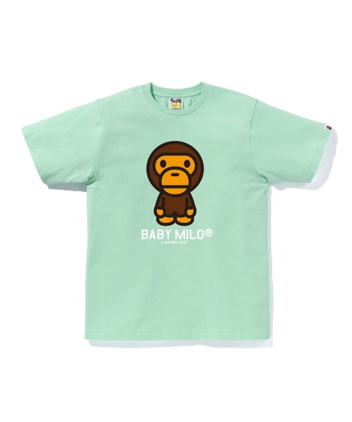 A BATHING APE（アベイシングエイプ）の「BABY MILO TEE（Tシャツ/カットソー・メンズ・ホワイト/ピンク/グリーン/ネイビー/イエロー/グレー/ブラック/サックスブルー・MEDIUM/LARGE/X-LARGE/XX-LARGE/XXX-LARGE/SMALL）」の4枚目の写真