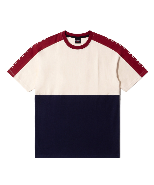 QT8 GARMENTS(キューティーエイトガーメント)の「OC Tricolor Tee (Burgundy)(Tシャツ/カットソー・レディース・その他・X-LARGE/SMALL/MEDIUM/LARGE)」の1枚目の写真