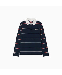 MNS Striped Cotton Collar T Shirt_Navy