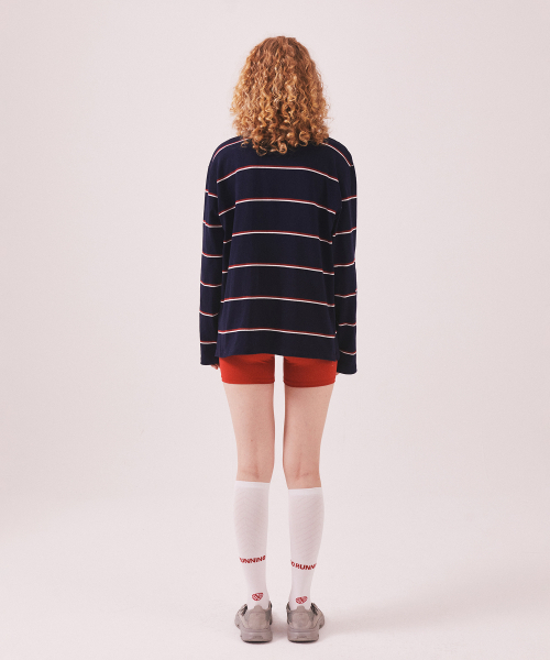 MENASOO(ミナス)の「MNS Striped Cotton Collar T Shirt_Navy(ポロシャツ・レディース・ネイビー・F)」の6枚目の写真