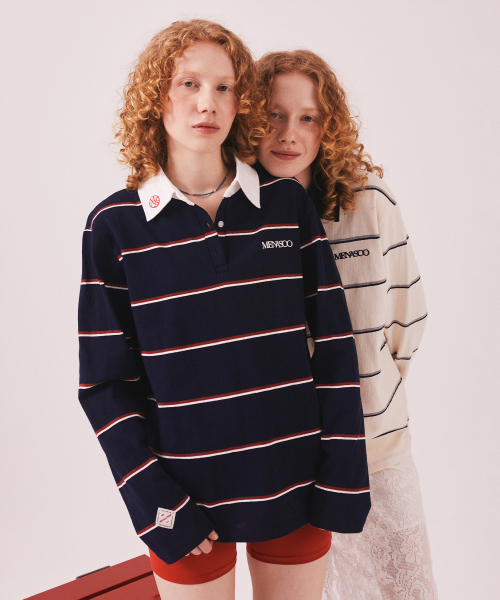 MENASOO(ミナス)の「MNS Striped Cotton Collar T Shirt_Navy(ポロシャツ・レディース・ネイビー・F)」の11枚目の写真