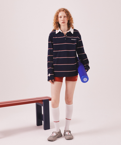 MENASOO(ミナス)の「MNS Striped Cotton Collar T Shirt_Navy(ポロシャツ・レディース・ネイビー・F)」の13枚目の写真