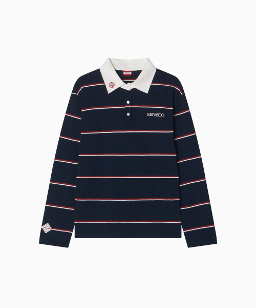 MENASOO(ミナス)の「MNS Striped Cotton Collar T Shirt_Navy(ポロシャツ・レディース・ネイビー・F)」の15枚目の写真