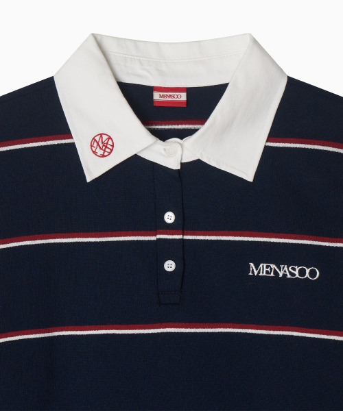 MENASOO(ミナス)の「MNS Striped Cotton Collar T Shirt_Navy(ポロシャツ・レディース・ネイビー・F)」の17枚目の写真