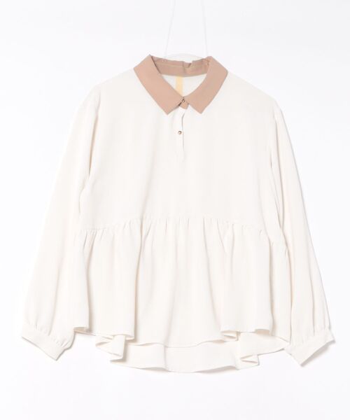 Q（キュー）の「ペプラムブラウス（シャツ/ブラウス・レディース・ブラック/アイボリー・MEDIUM）」の15枚目の写真