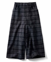 IEDIT ウールライク素材のクロップド丈ワイドパンツ