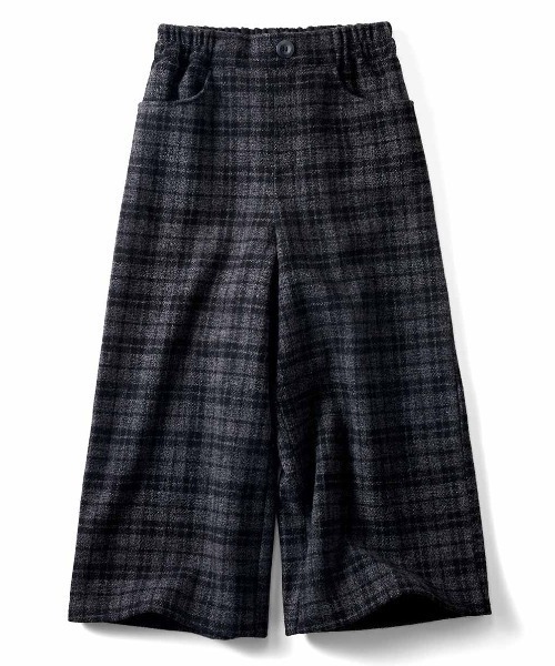 IEDIT（イディット）の「ＩＥＤＩＴ　ウールライク素材のクロップド丈ワイドパンツ（その他パンツ・レディース・グレー/ブラック系その他・M/L/LL/3L）」の2枚目の写真