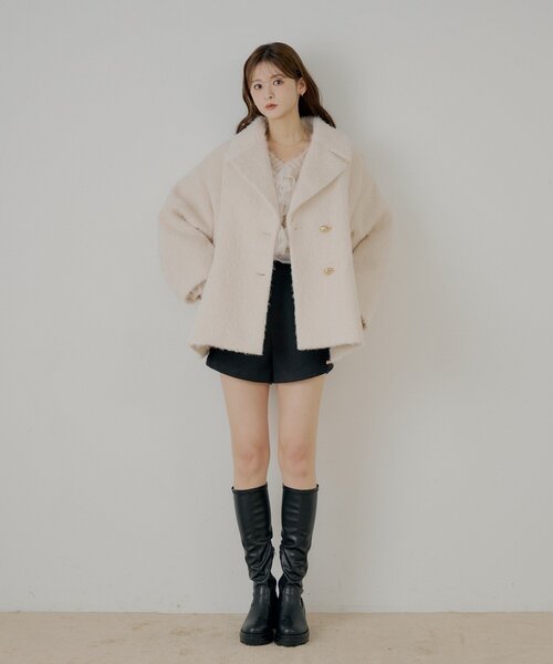 Chico（チコ）の「金ボタンシャギーミディジャケットコート（その他アウター・レディース・アイボリー/ブルー/チャコールグレー/ブラウン・FREE）」の13枚目の写真