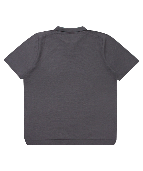 SOLEW(ソル)の「オープンカラーショートポロセーター_グレー(ニット/セーター・メンズ・その他・SMALL/MEDIUM/LARGE)」の2枚目の写真
