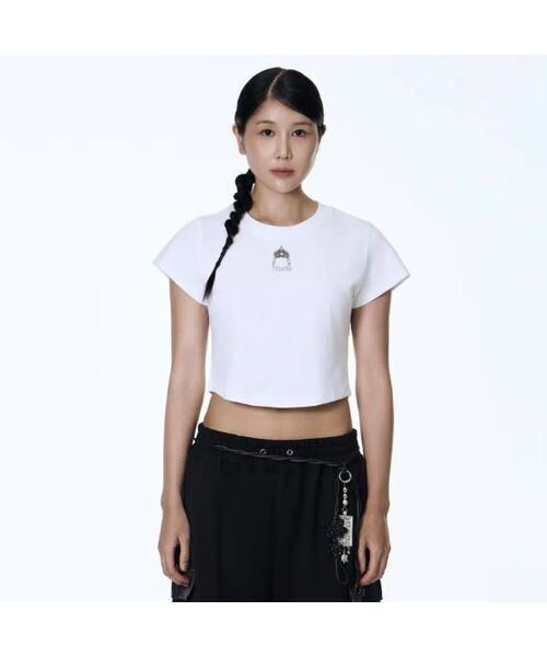 71TO96(チル ハナ トゥ グユク)の「Mini Keyring Crop T-Shirt (White)(Tシャツ/カットソー・レディース・ホワイト・FREE)」の1枚目の写真