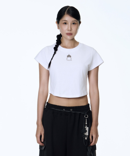 71TO96(チル ハナ トゥ グユク)の「Mini Keyring Crop T-Shirt (White)(Tシャツ/カットソー・レディース・ホワイト・FREE)」の2枚目の写真