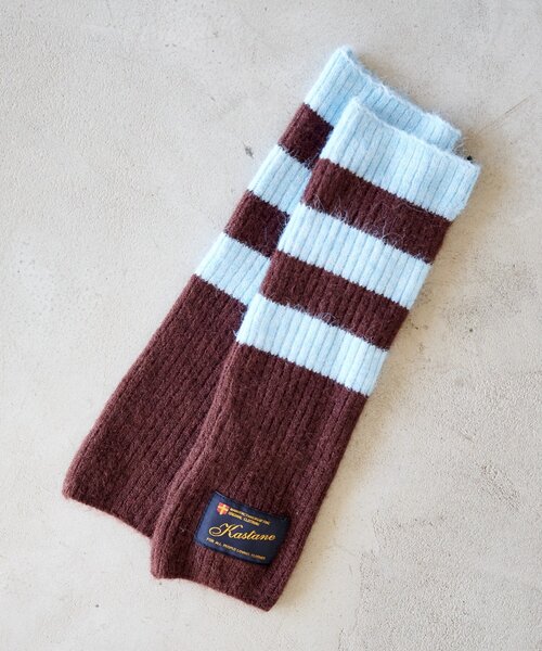 Kastane(カスタネ)の「ボーダーアームウォーマー(アームカバー・レディース・ブラウン/アイボリー・FREE)」の3枚目の写真