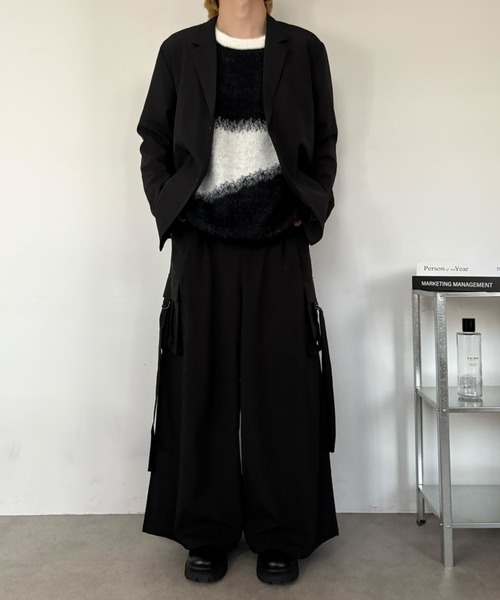 link lot(リンクロット)の「【バックゴム】 TR ワイドシルエット ドレイプ パラシュート カーゴパンツ(カーゴパンツ・メンズ・ブラック/チャコール・M/L)」の11枚目の写真