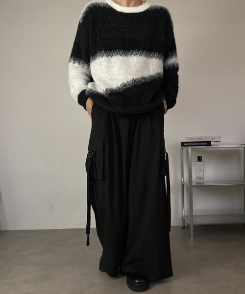 link lot(リンクロット)の「【バックゴム】 TR ワイドシルエット ドレイプ パラシュート カーゴパンツ(カーゴパンツ・メンズ・ブラック/チャコール・M/L)」の8枚目の写真